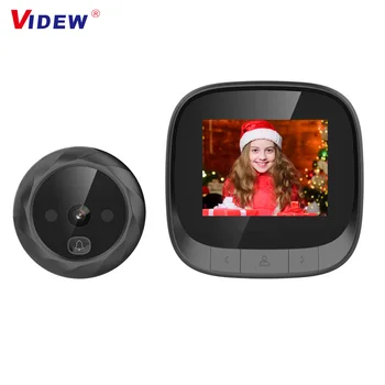 2,4-дюймовая видеокамера для просмотра видео в дверной глазок с ЖК-экраном, ИК-камера ночного видения, широкоугольная камера, дверной звонок для домашней безопасности