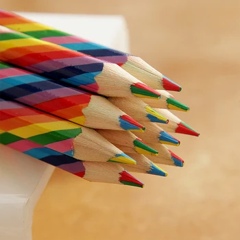 4 шт./лот (сумка) Милый 4-х цветной Концентрический Радужный карандаш для Студентов, Детская живопись, Граффити, Подарочные художественные школьные принадлежности
