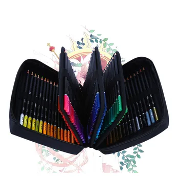 72/120/180 Цветов, Набор цветных карандашей с тканевой сумкой, Профессиональные пастельные карандаши для рисования, Цветные карандаши, художественные принадлежности для художника