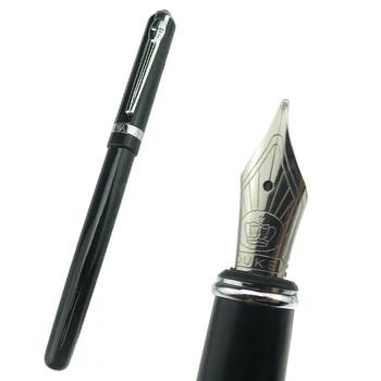 Duke 962, черно-серебряная авторучка, средний наконечник, профессиональные школьные Канцелярские принадлежности, Инструмент для Письма, ручка В Подарок