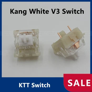 KTT Switch Kang White V3 Переключатели 3 контакта 43g Линейные механические клавиатуры Настраиваемые Легкие Тактильные Игровые Переключатели MX, Совместимые с RGB