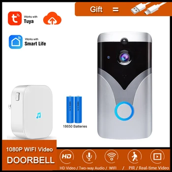 NEOCoolcam Tuya Smart Life HD 1080P Видео Дверной звонок камера внутренней связи Беспроводной WiFi домашней безопасности Дверной звонок PIR Обнаружение движения