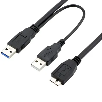 USB 3.0 A Y USB 2.0 от мужчины к Micro B Кабель для передачи данных для мобильного жесткого диска, кабель-адаптер для мобильного жесткого диска SSD 0,6 м/1 м