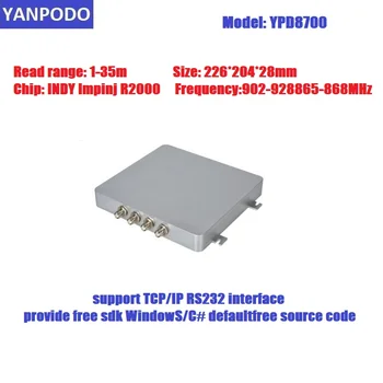 Yanpodo Marathon Timing System 4 порта антенны RP-TNC UHF RFID Фиксированный считыватель номеров нагрудников с системой синхронизации