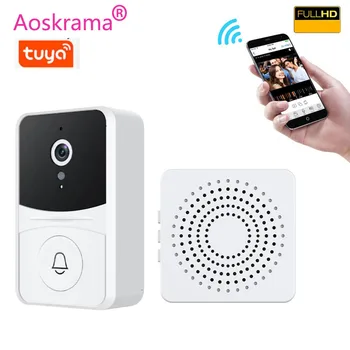 Беспроводной видеодомофон Aoskrama Tuya X7 HD, Умный WiFi, монитор безопасности с низким энергопотреблением, домофон ночного видения, дверной звонок