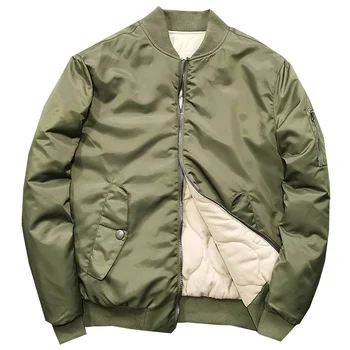 Двусторонняя куртка пилота MA1, мужская водонепроницаемая куртка-бомбер с ватным тампоном, теплое пальто, мужской топ