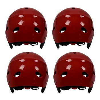 Защитный Шлем 4X с 11 Дыхательными Отверстиями Для Водных видов спорта, Каяк, Каноэ, Гребля для Серфинга - Красный
