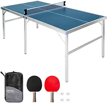 Игровой набор для настольного тенниса - портативная игра для настольного тенниса в помещении / на открытом воздухе с сеткой, 2 лопатками для настольного тенниса и 4 мячами