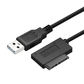 Кабель-адаптер SATA к USB 2.0, кабель-адаптер для оптического привода ноутбука, 6 + 7P, кабель-адаптер для передачи данных SATA к USB 2.0 Slimline