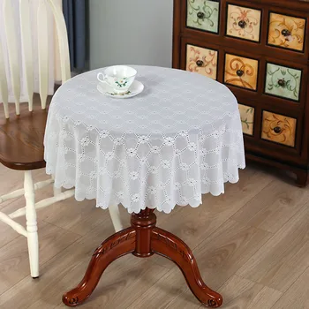 Круглая кружевная скатерть белого цвета, персонализированное тканевое украшение столешницы для спальни дома