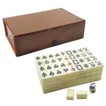 Мини-Пронумерованный Маджонг, традиционная китайская версия игрового набора С портативной коробкой, Маджонг для путешествий, семейные забавные игрушки, игра для досуга