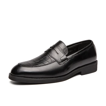 Мужская обувь на плоской подошве в британском стиле, Трендовые лоферы в полоску, мужские вечерние модельные туфли, Кожаная повседневная обувь, Большие размеры： 38-48, бесплатная доставка