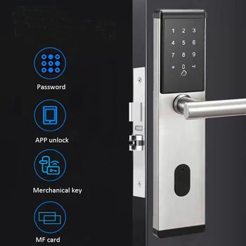 Приложение Smart Access Control TTLOCK Электрический Дверной замок Цифровой код клавиатуры с сенсорным экраном Домашняя Безопасность Дверной замок с картой