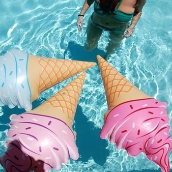 Симпатичное гигантское надувное кольцо для плавания с мороженым Шезлонг для вечеринки у бассейна Поплавки для бассейна для взрослых Летние креативные поплавки на открытом воздухе