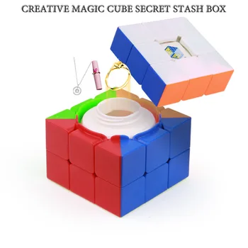 Скрытый Частный Денежный Ящик Креативный Волшебный Куб Секретный Тайник Монета Кольцо Ювелирные Изделия Безопасный Ящик Для Хранения Портативный Отвлекающий Отсек Подарок