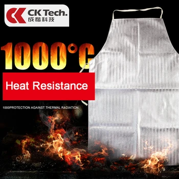 Технология CK. Термостойкий алюминизированный фартук на 1000 градусов из алюминиевой фольги, термостойкие рабочие фартуки с тепловым излучением
