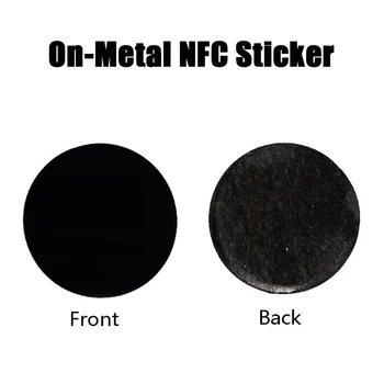 Тонкая металлическая наклейка NFC NTAG213, чип NTAG215, чип NTAG216, круг 30 мм, черный