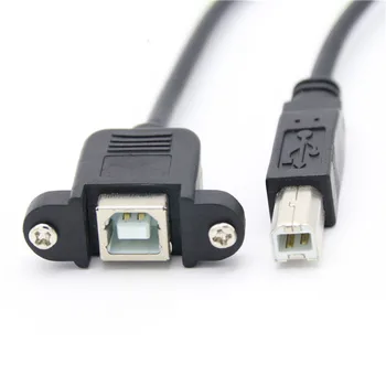 Удлинительный кабель для передачи данных USB 2.0 типа B от мужчины к женщине M/F, крепление на панель для шнура принтера с отверстием для винта 30 см 50 см