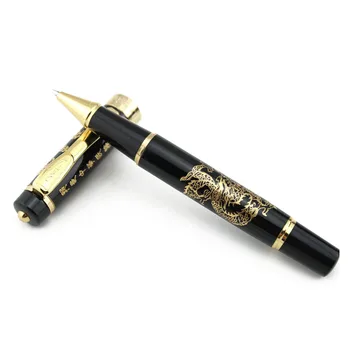 Шариковая ручка LUOSHI 818 с рисунком китайского дракона - черный